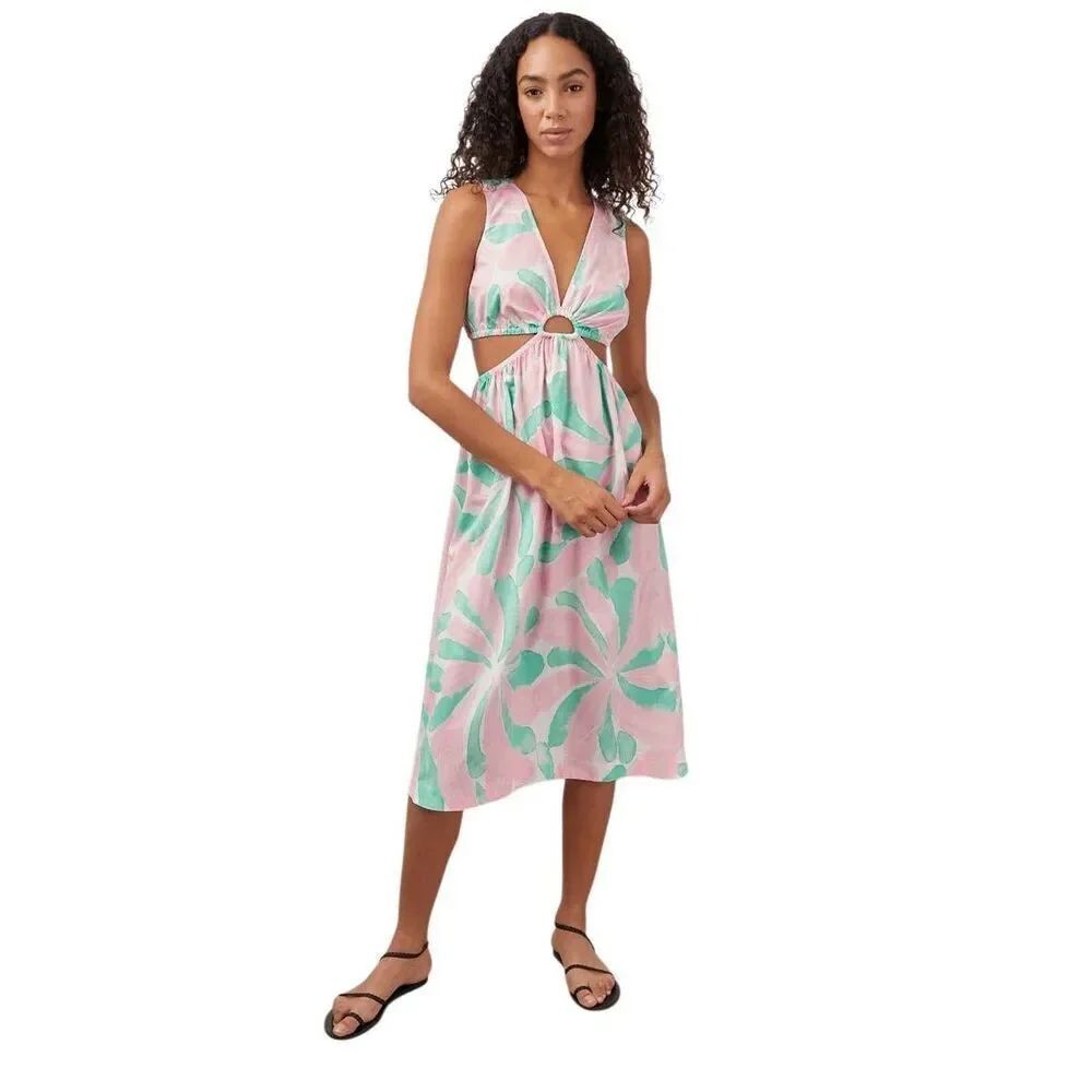 Rails rizo cutout candy mint midi dress M